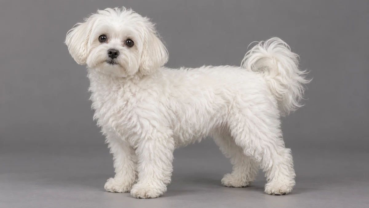 Maltipoo köpek — beyaz renk