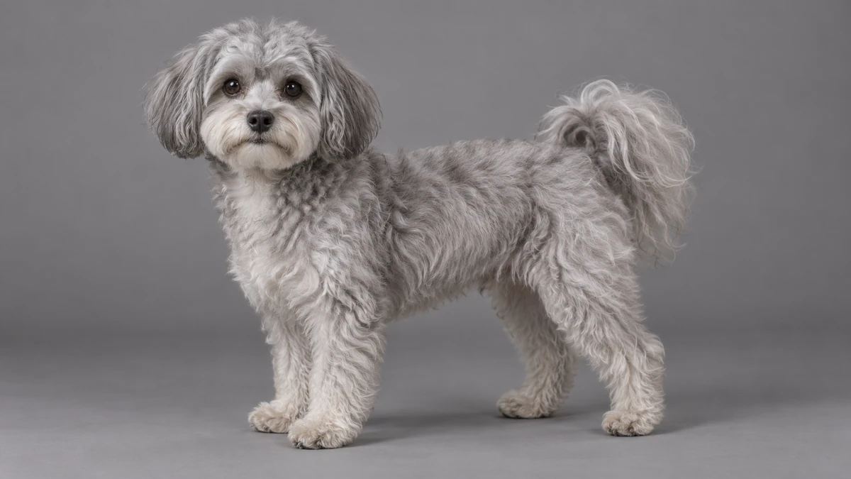Maltipoo köpek — gümüş renk