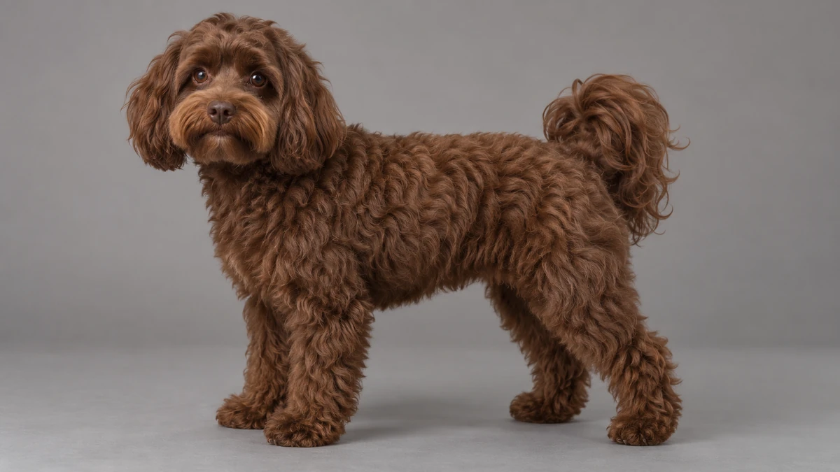 Maltipoo köpek — kahve renk