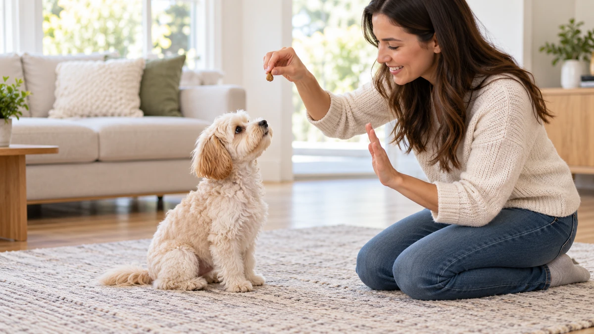 Maltipoo yavru köpek — komut ve eğitim